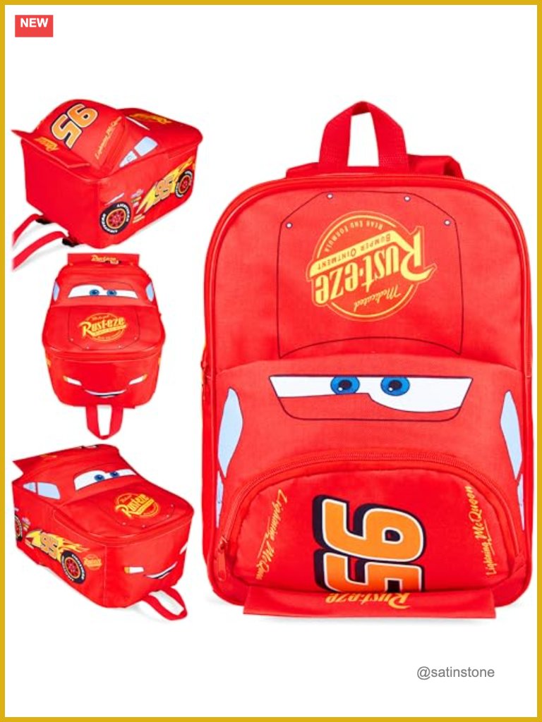 Lightning Mcqueen Mini Backpack For Kids School Travel Daycare Rucksack